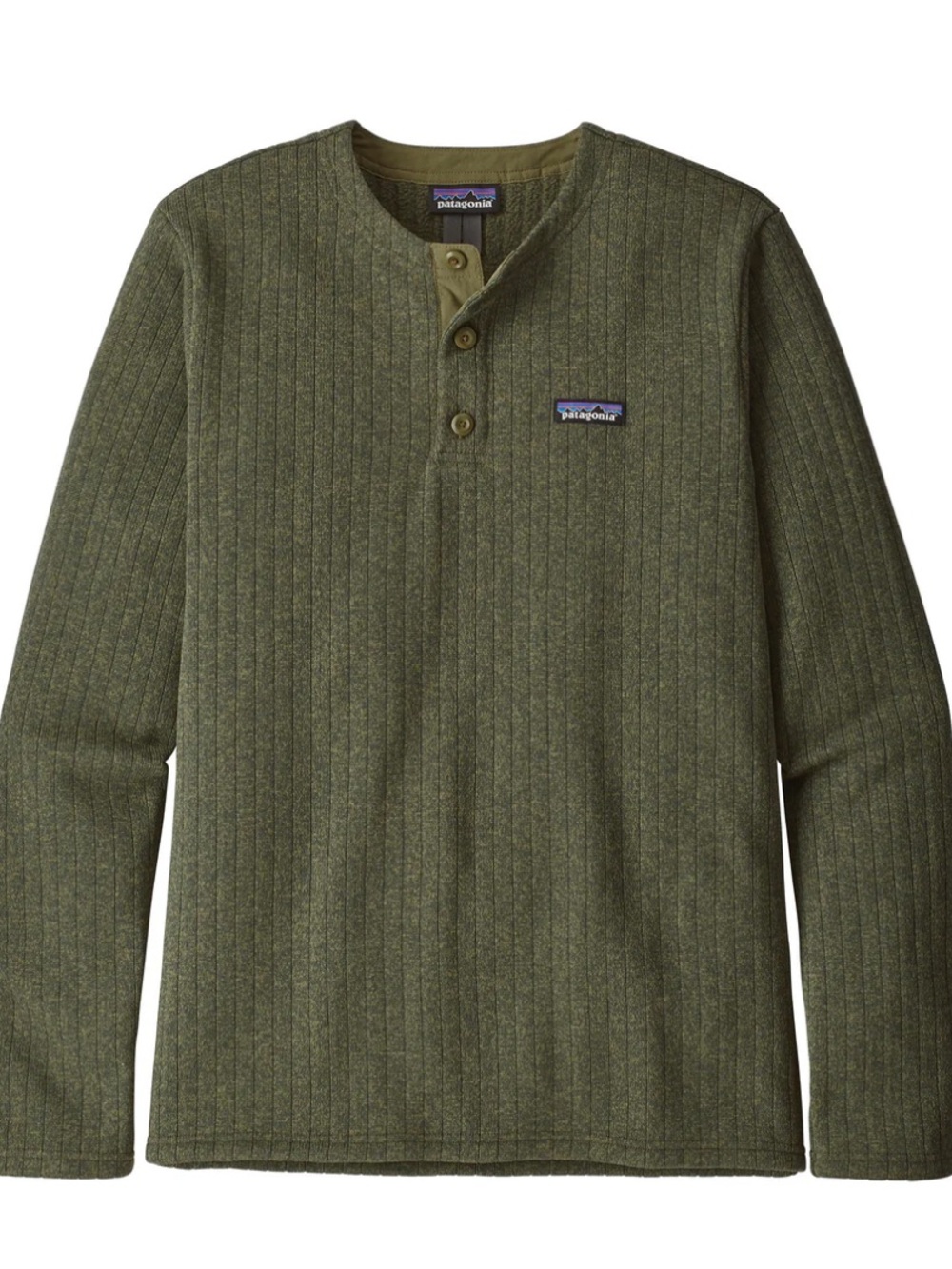Patagonia Olive Ribbed Long Sleeve Henley